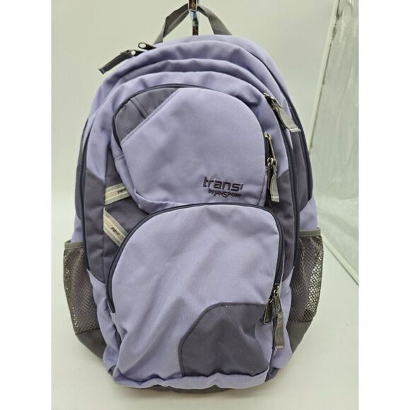 Trans By JanSport Purple & Gray Backpack With Multiple Pockets & Adjustable Stra - Picture 1 of 8